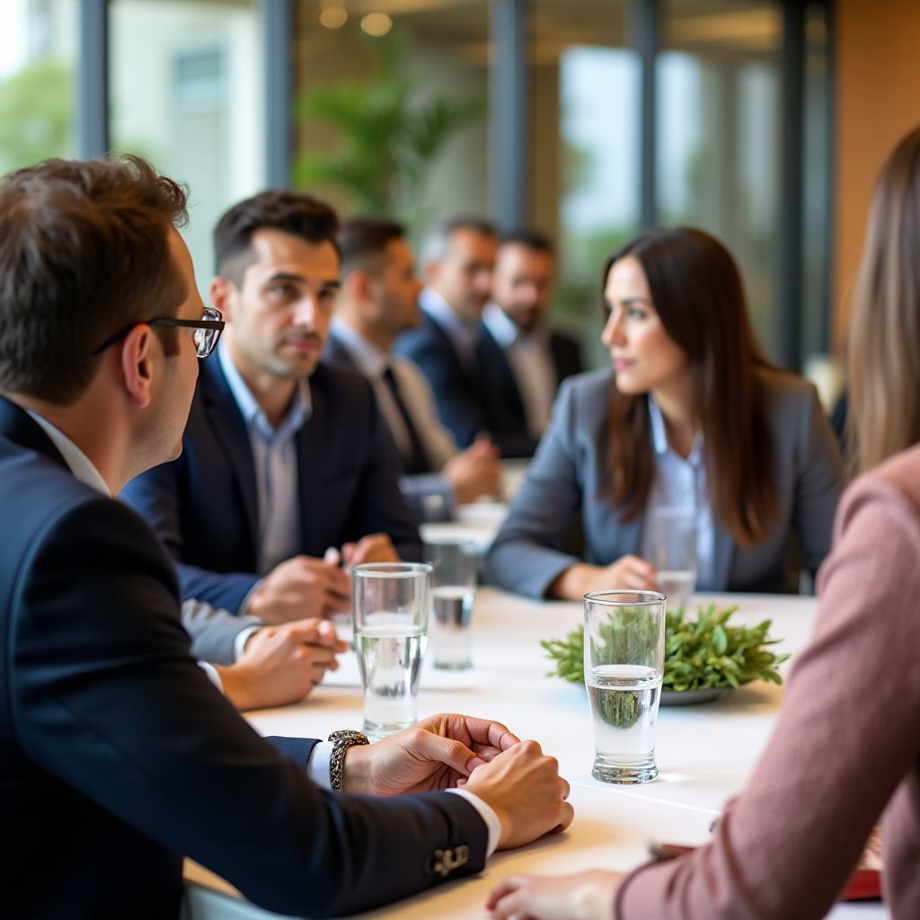 Reunión con clientes internacionales
